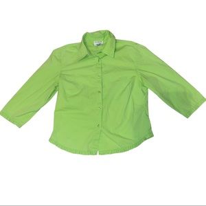 Vintage neon green button down